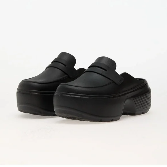 Crocs Stomp Black Loafer M6 W8 - Picture 2 of 6